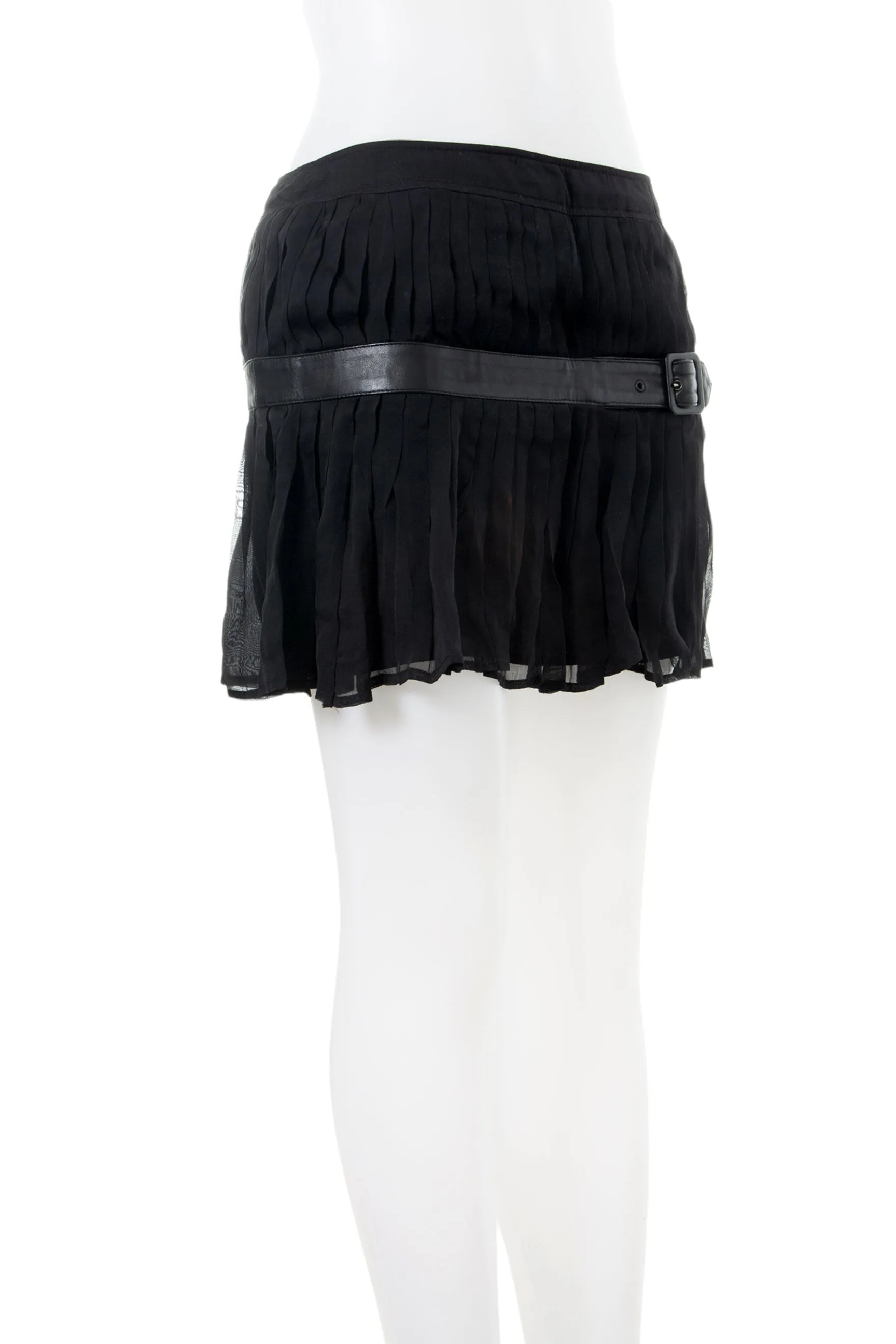 Silk Pleated Mini Skirt