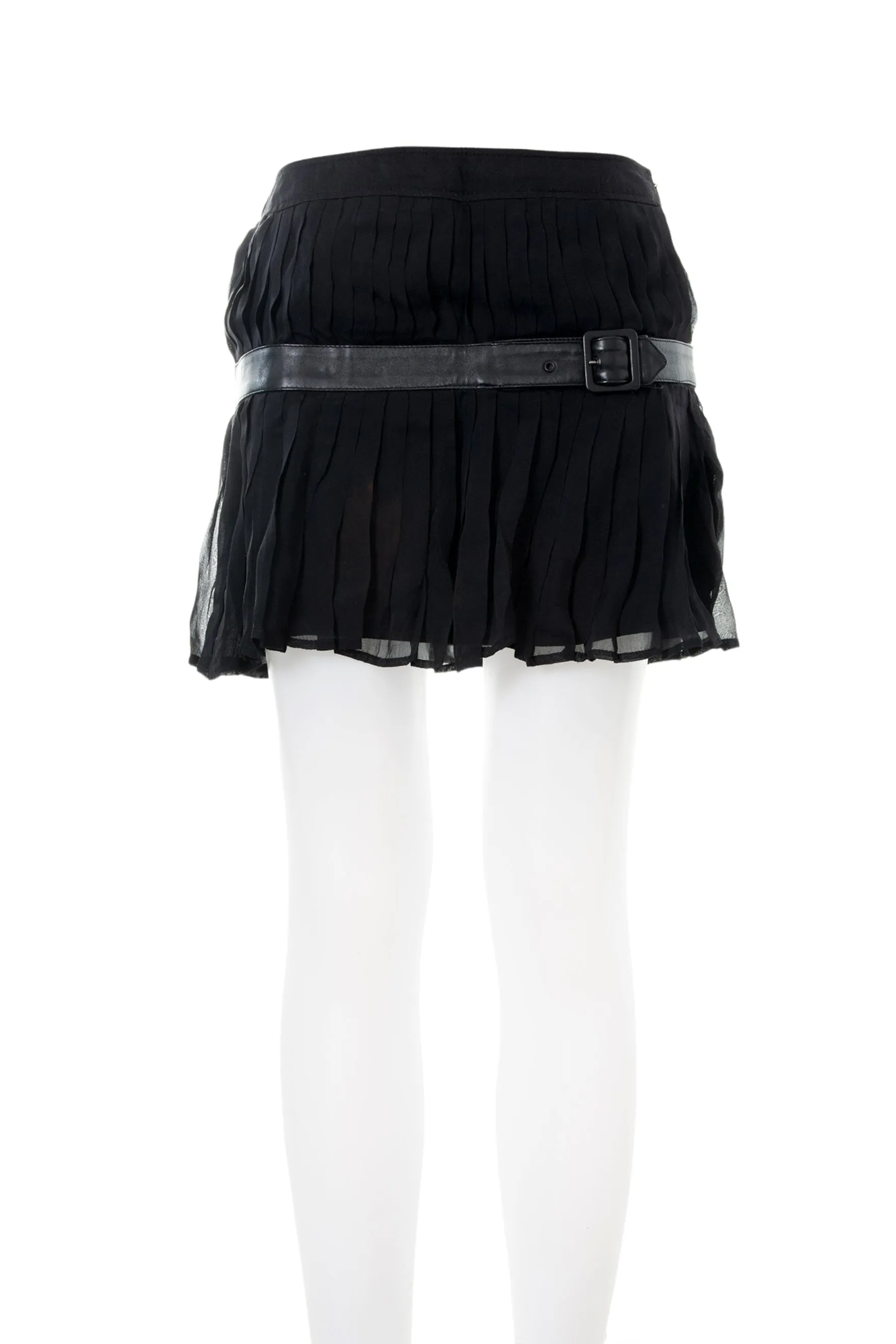 Silk Pleated Mini Skirt