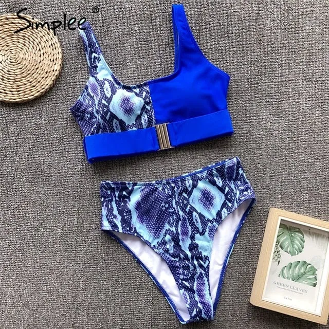 Simplee Sexy leopard print women swimwear bathing suit Push up two-pieces bikini set Summer beach casual high waist swimsuit