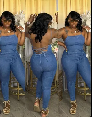 Skinny Leg Halter Jumpsuit