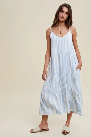 Sky Multi-Striped Maxi Dress