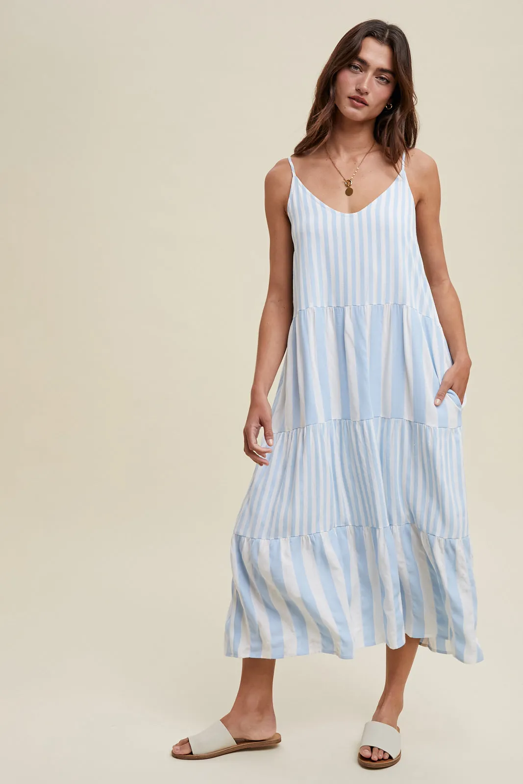Sky Multi-Striped Maxi Dress