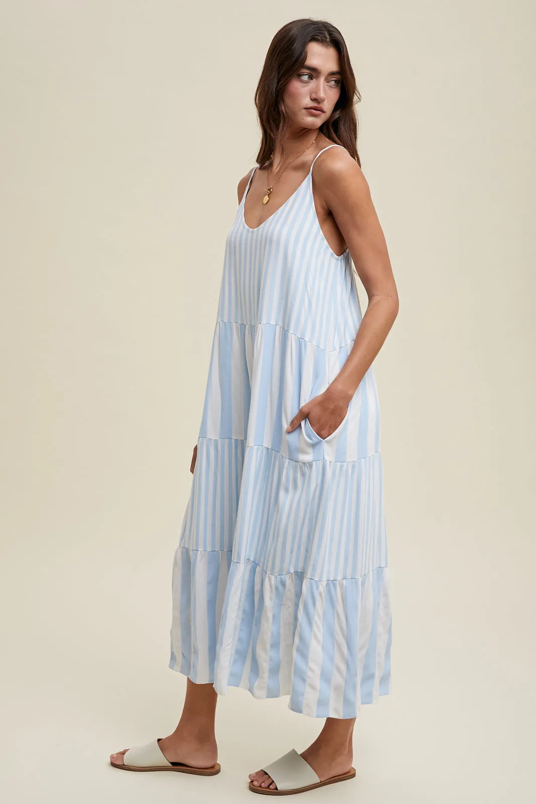 Sky Multi-Striped Maxi Dress