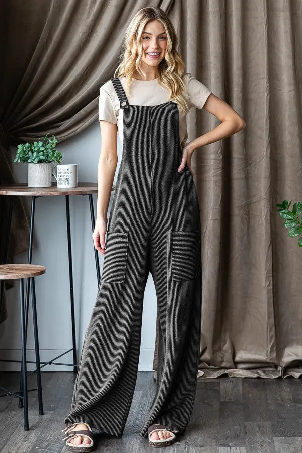 Sleeveless Ribbed Jumpsuit