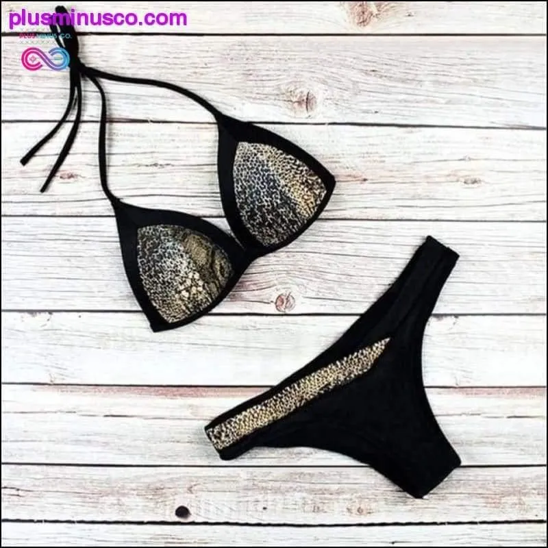 Snake Skin Backless Bandage Swimwear Sexy New Push-up