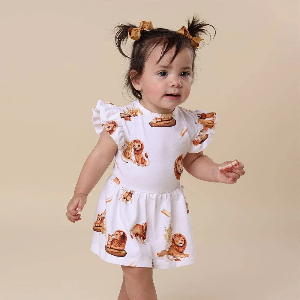 Snuggle Hunny - Lion Short Sleeve Organic Dress