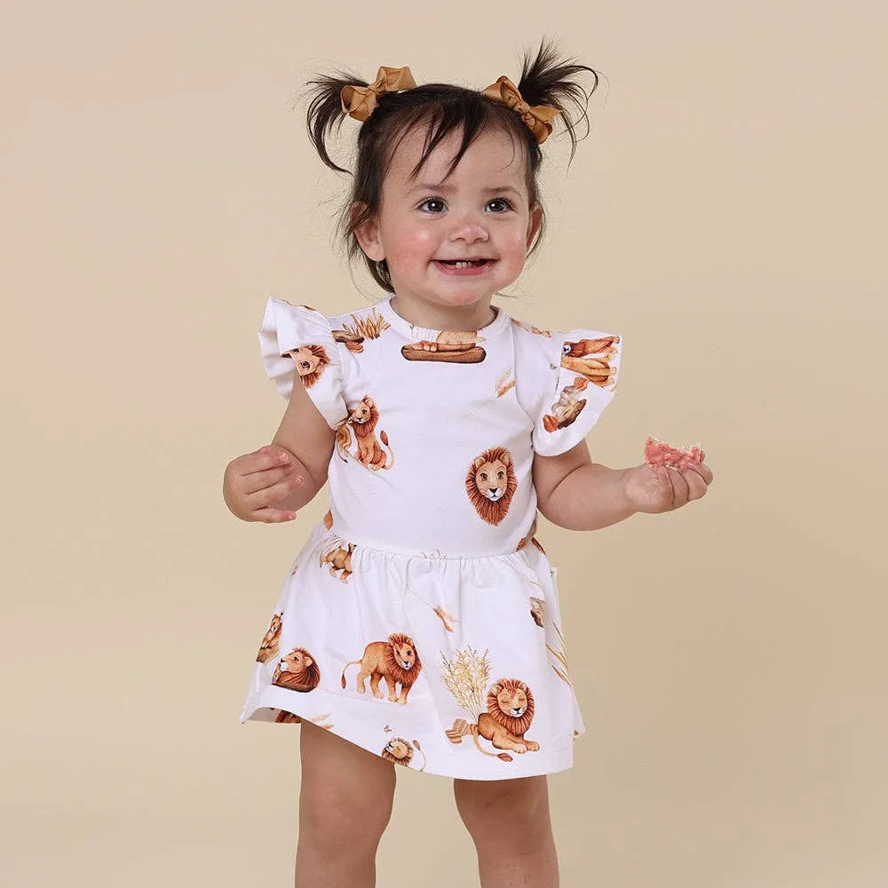 Snuggle Hunny - Lion Short Sleeve Organic Dress