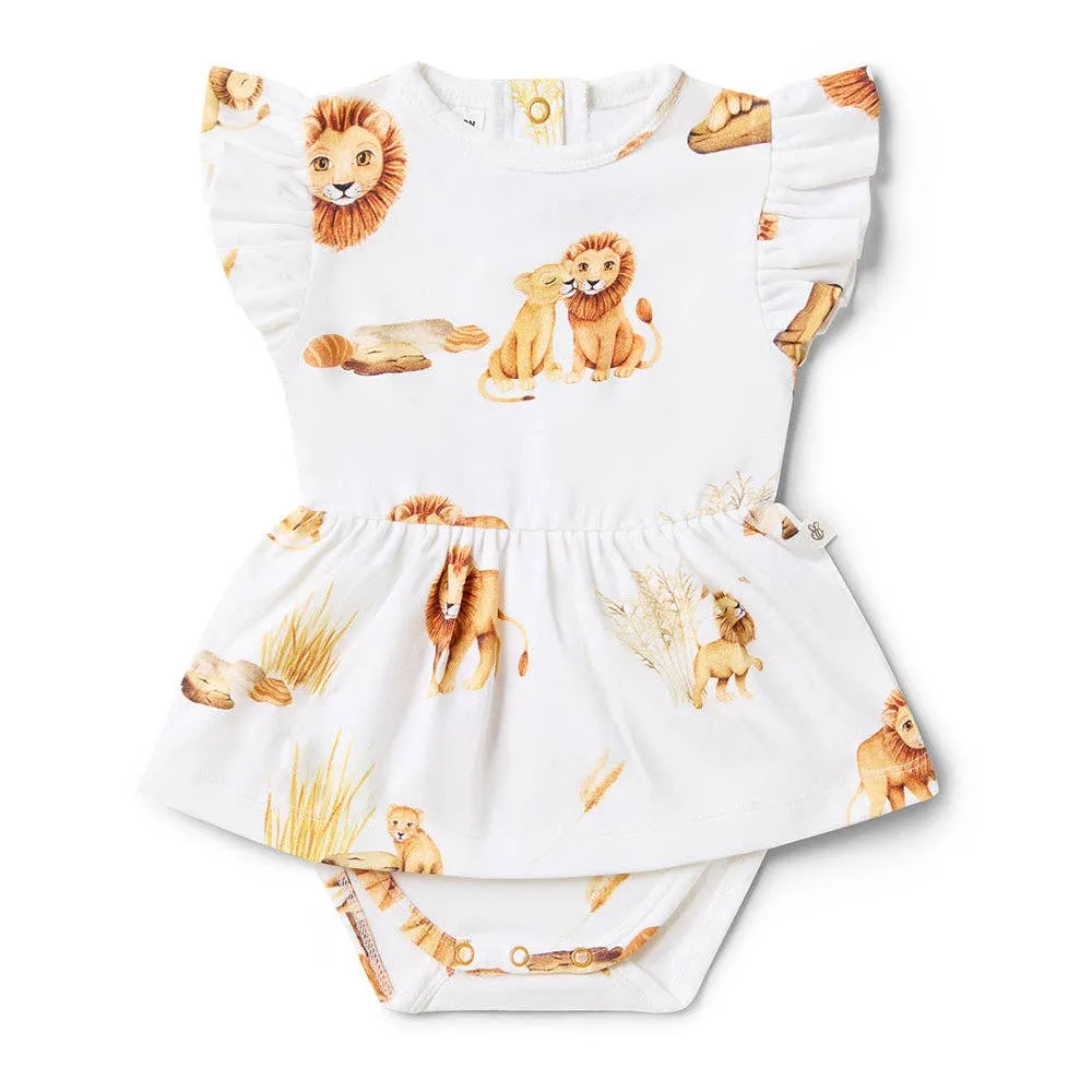 Snuggle Hunny - Lion Short Sleeve Organic Dress
