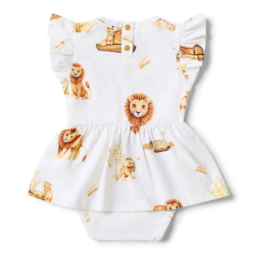 Snuggle Hunny - Lion Short Sleeve Organic Dress
