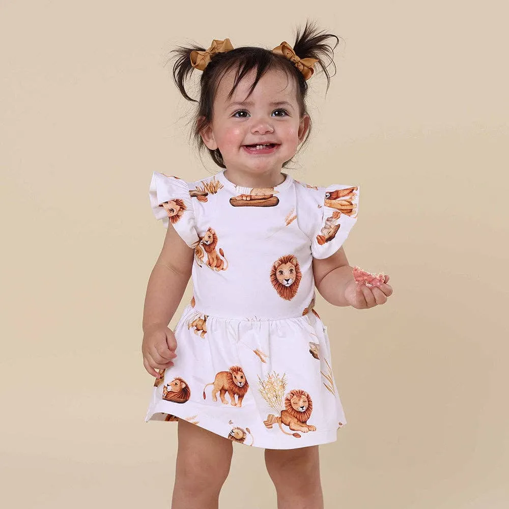 Snuggle Hunny - Lion Short Sleeve Organic Dress