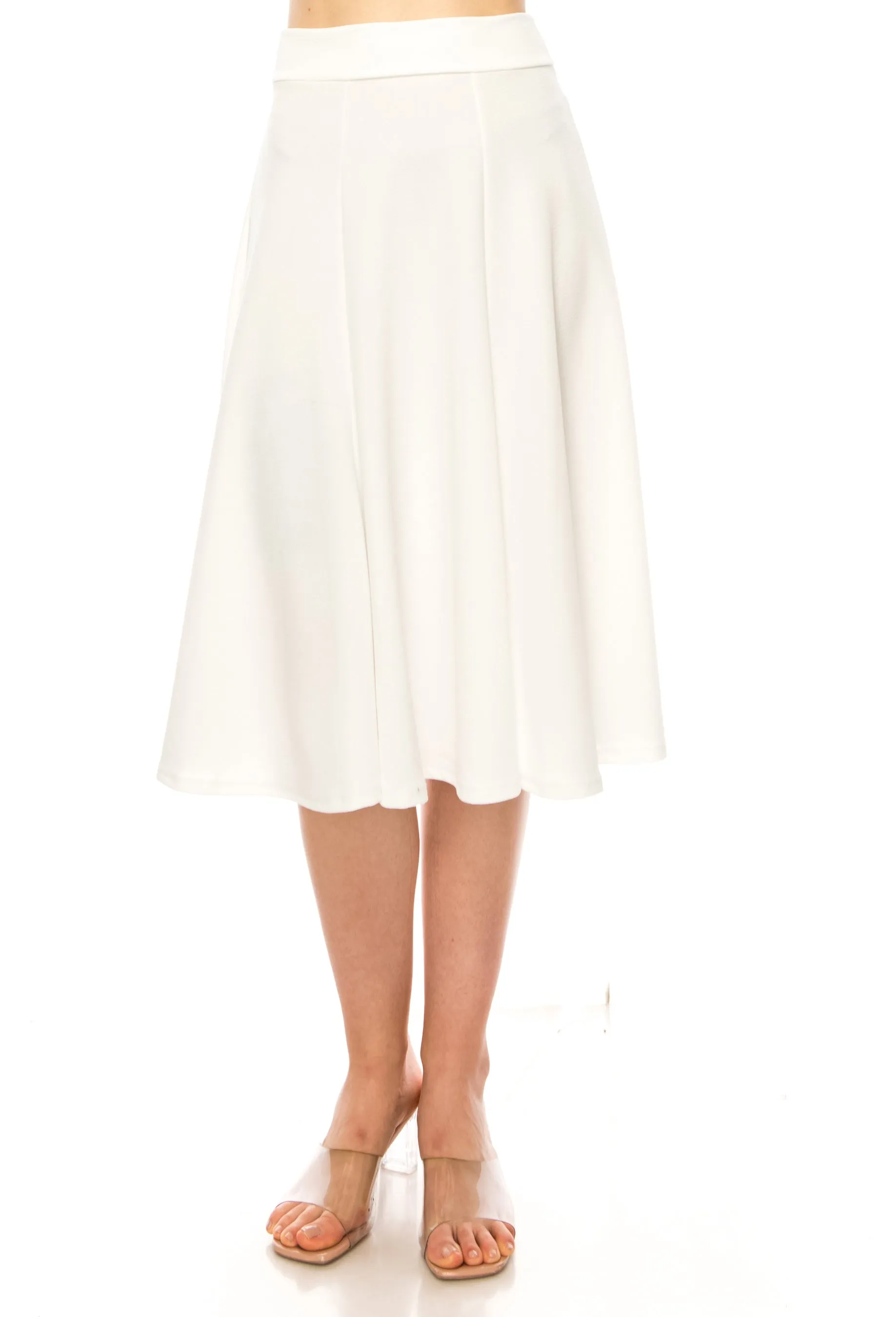 Solid Flared Lightweight Elastic Long Midi A-Line Skirt S834 $10Each
