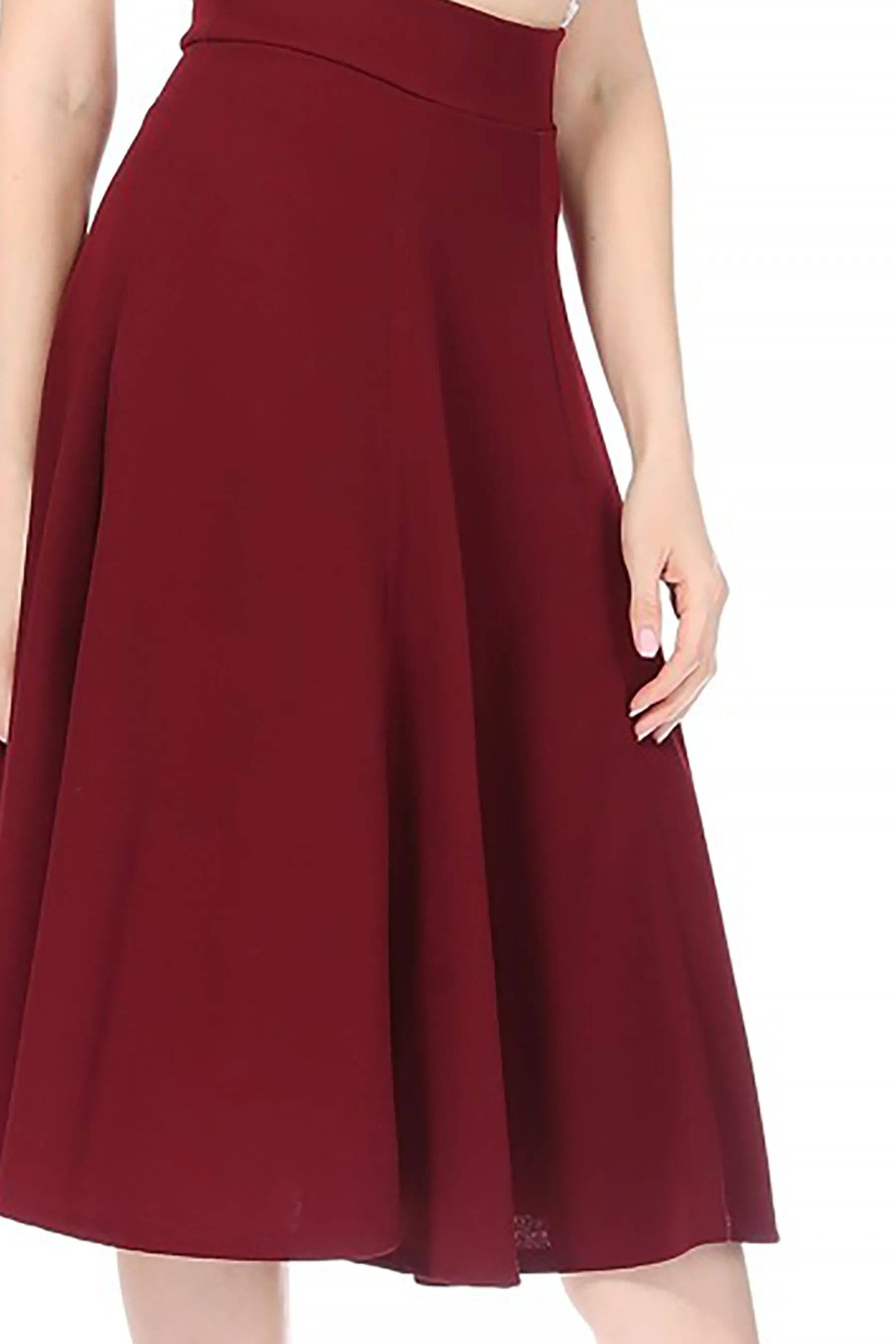Solid Flared Lightweight Elastic Long Midi A-Line Skirt S834 $10Each