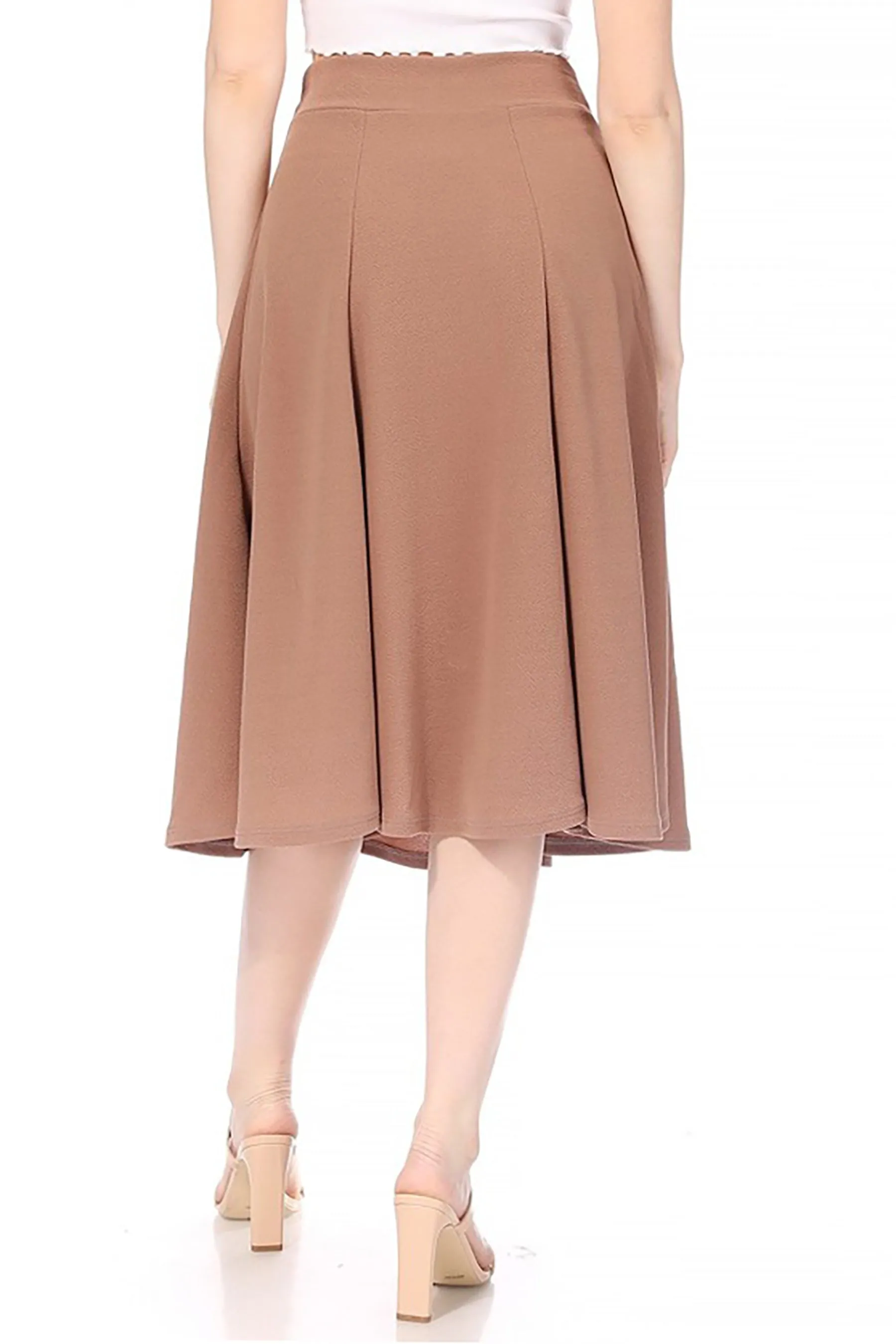Solid Flared Lightweight Elastic Long Midi A-Line Skirt S834 $10Each
