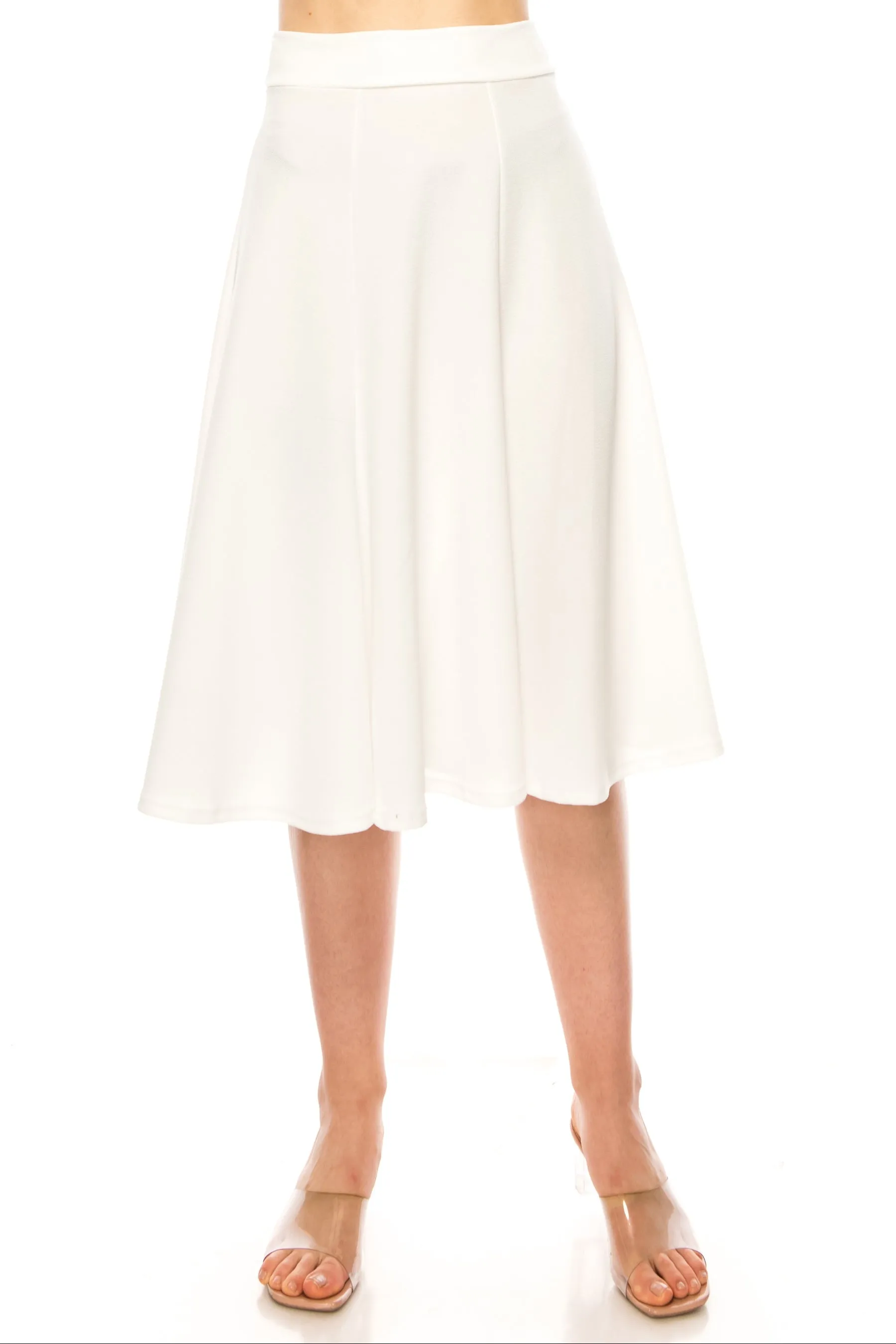 Solid Flared Lightweight Elastic Long Midi A-Line Skirt S834 $10Each