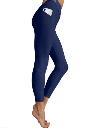 SOLID NAVY WITH SIDE POCKET FULL LENGTH LEGGINGS - YOGA - EXCLUSIVE! BATCH 1 (WHOLESALE)