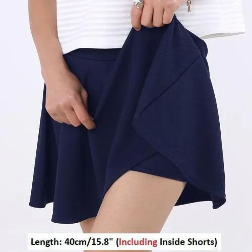 Solid Pleated Mini Skirt