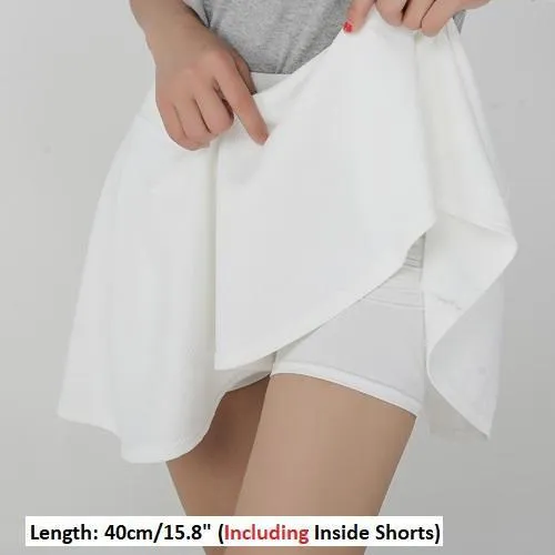 Solid Pleated Mini Skirt