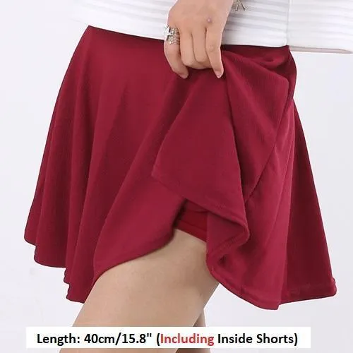 Solid Pleated Mini Skirt