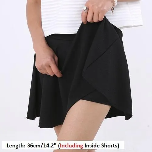 Solid Pleated Mini Skirt