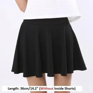 Solid Pleated Mini Skirt