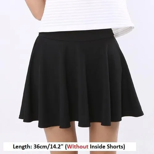 Solid Pleated Mini Skirt
