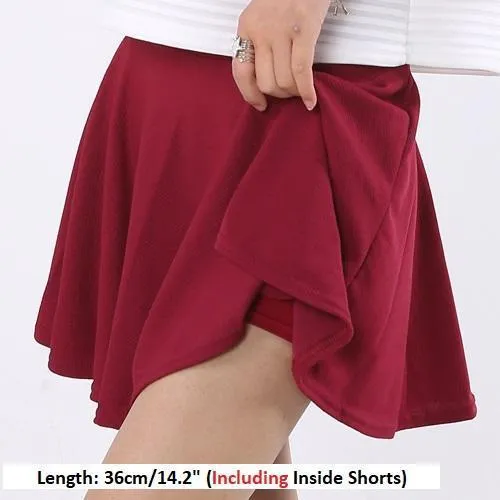 Solid Pleated Mini Skirt