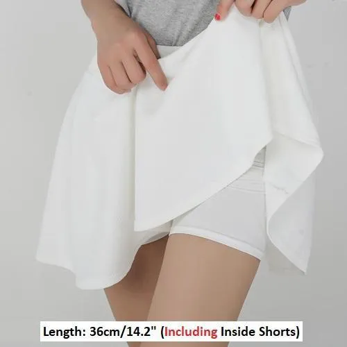 Solid Pleated Mini Skirt