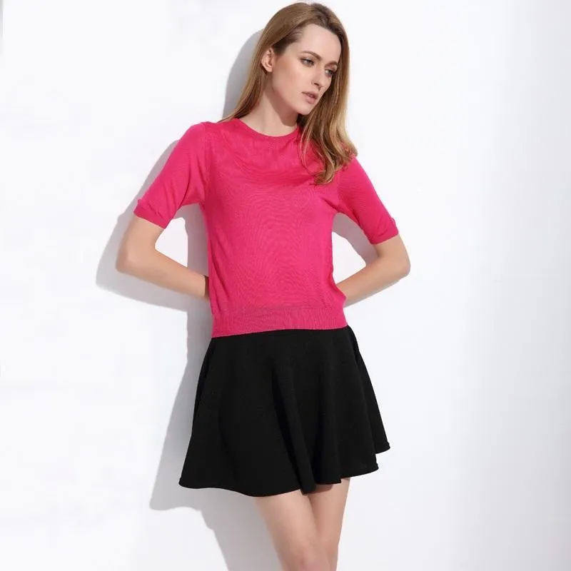 Solid Pleated Mini Skirt