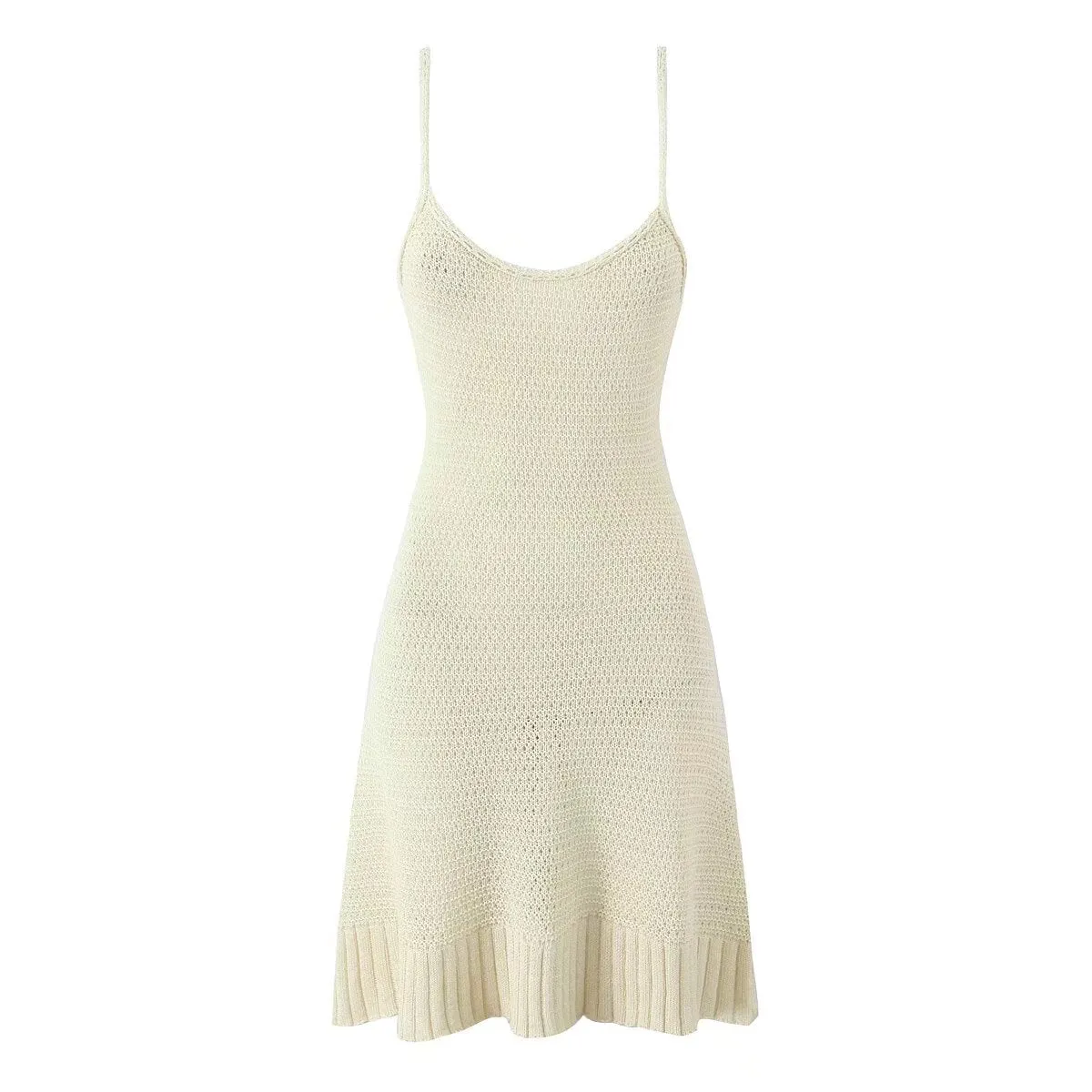 Spaghetti Strap Knit Beach Dress