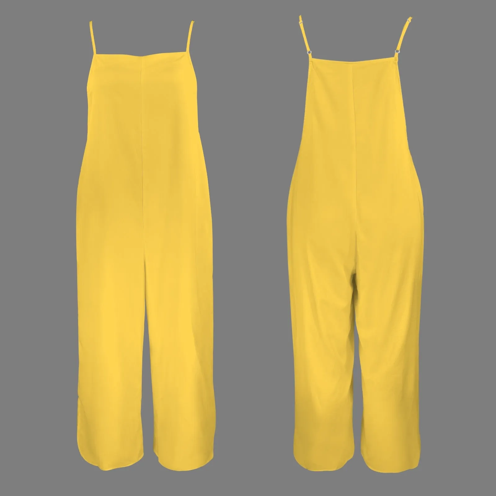 Spaghetti Straps Pocket Wide Leg Jumpsuit