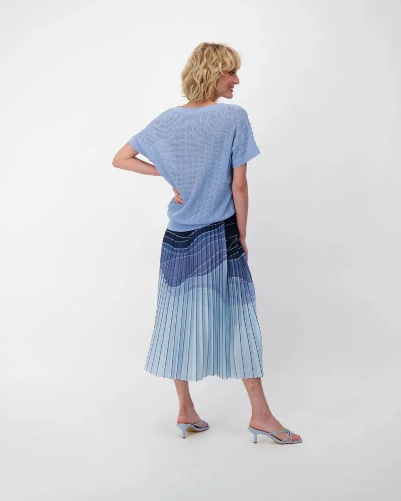 Spanner Gradient Pleated Midi Skirt