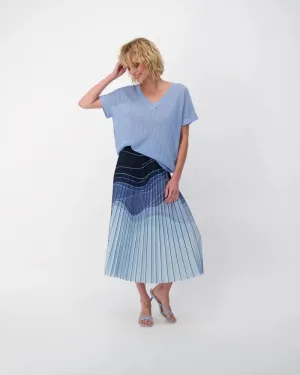 Spanner Gradient Pleated Midi Skirt
