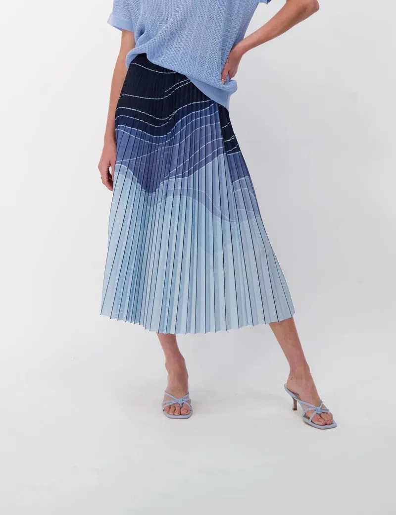Spanner Gradient Pleated Midi Skirt