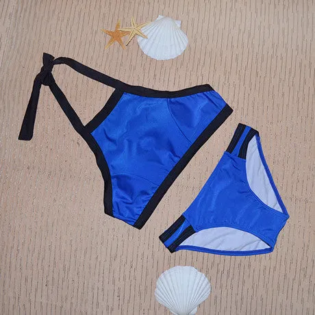 Summer styles Triangle Sexy halter High neck Bikinis set plus size Swimwears Women push up crop top Swimsuit bathing suit