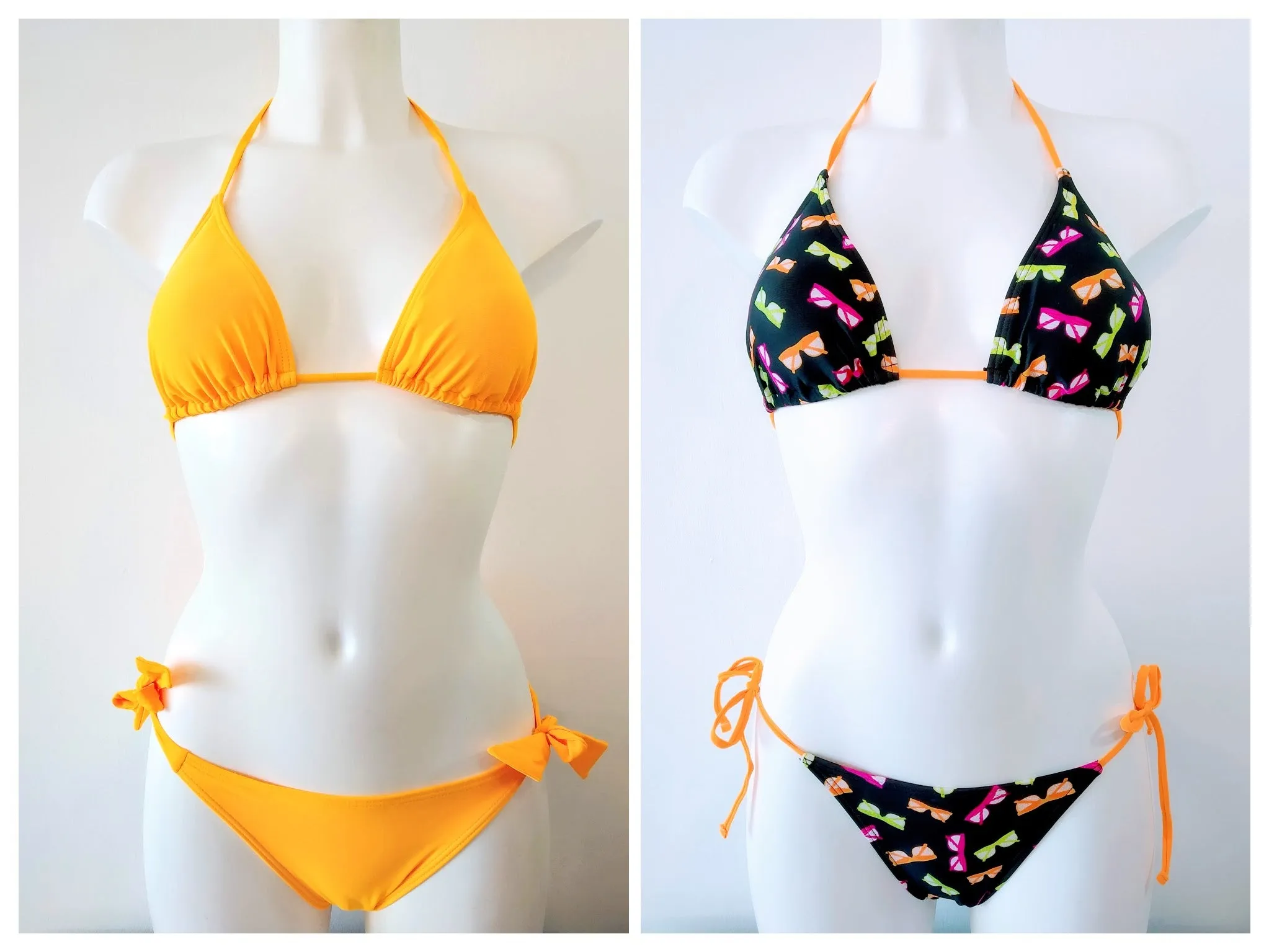 Super Orange Mix triangle Bikini Sets