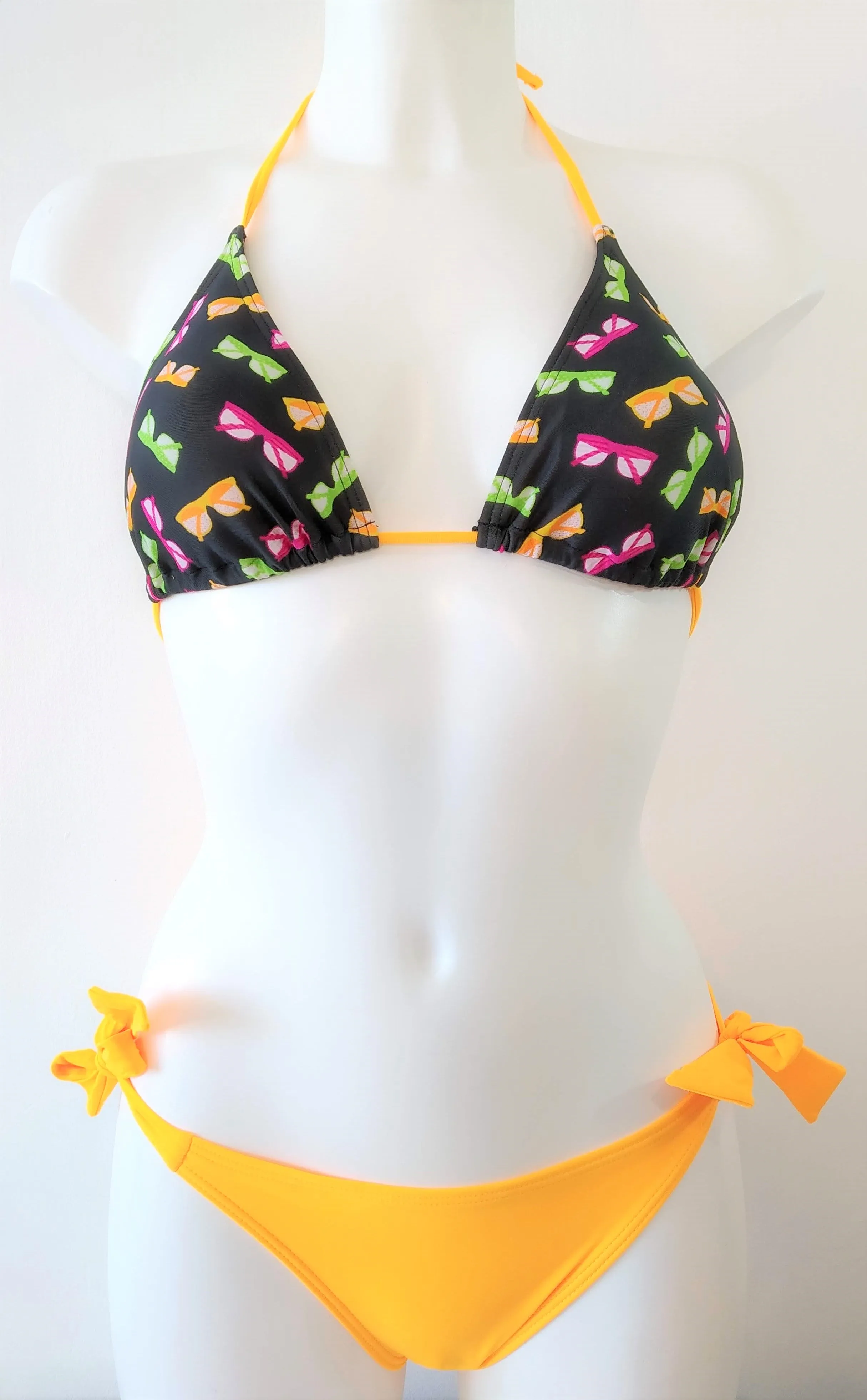 Super Orange Mix triangle Bikini Sets