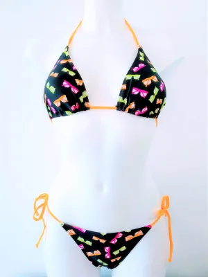 Super Orange Mix triangle Bikini Sets