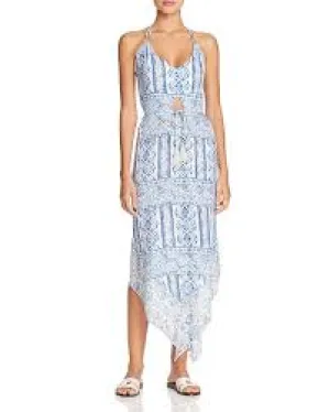 Surf Gypsy Pop Border Print Halter Dress Swim Cover-Up