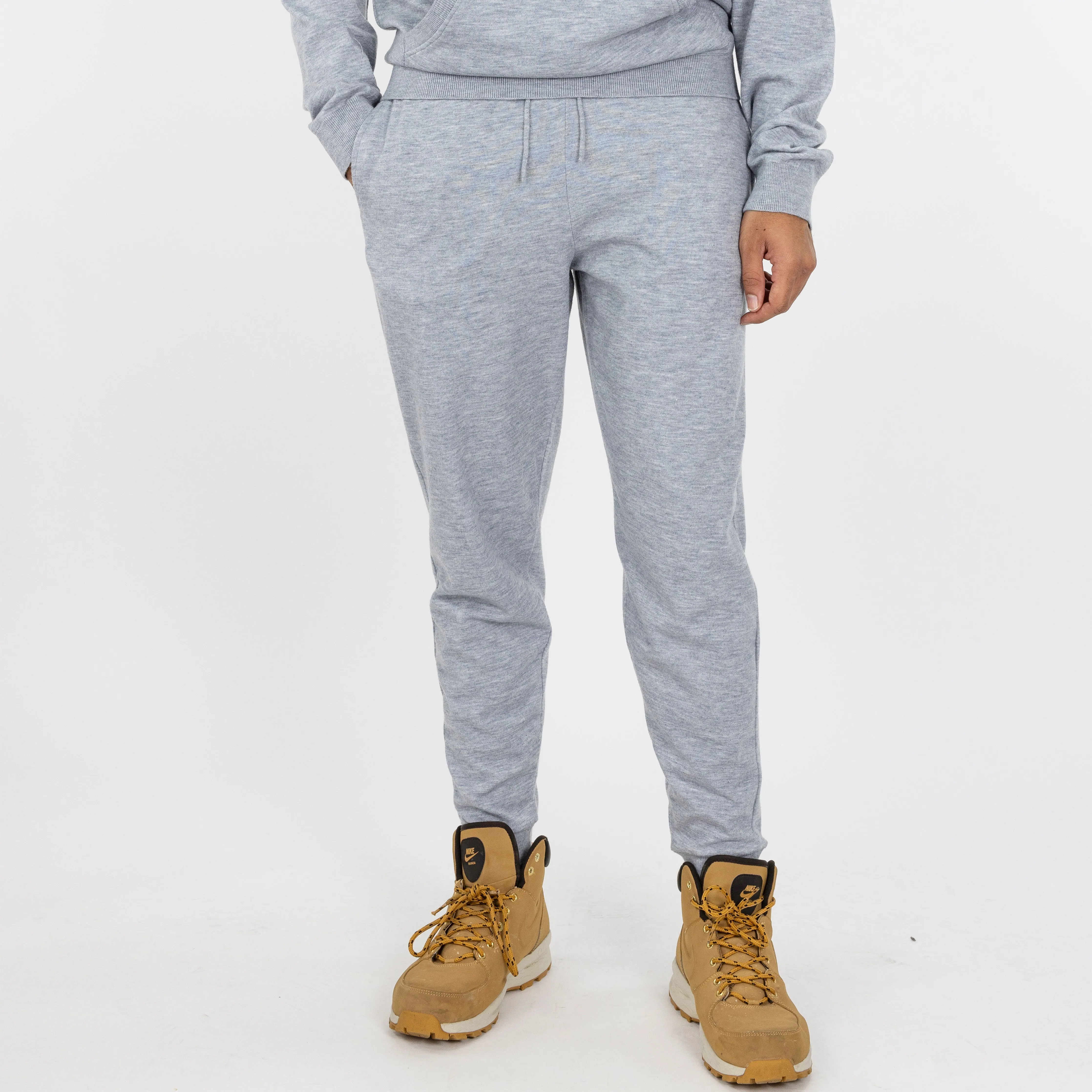 Sweater Knit Jogger - Heather Blue