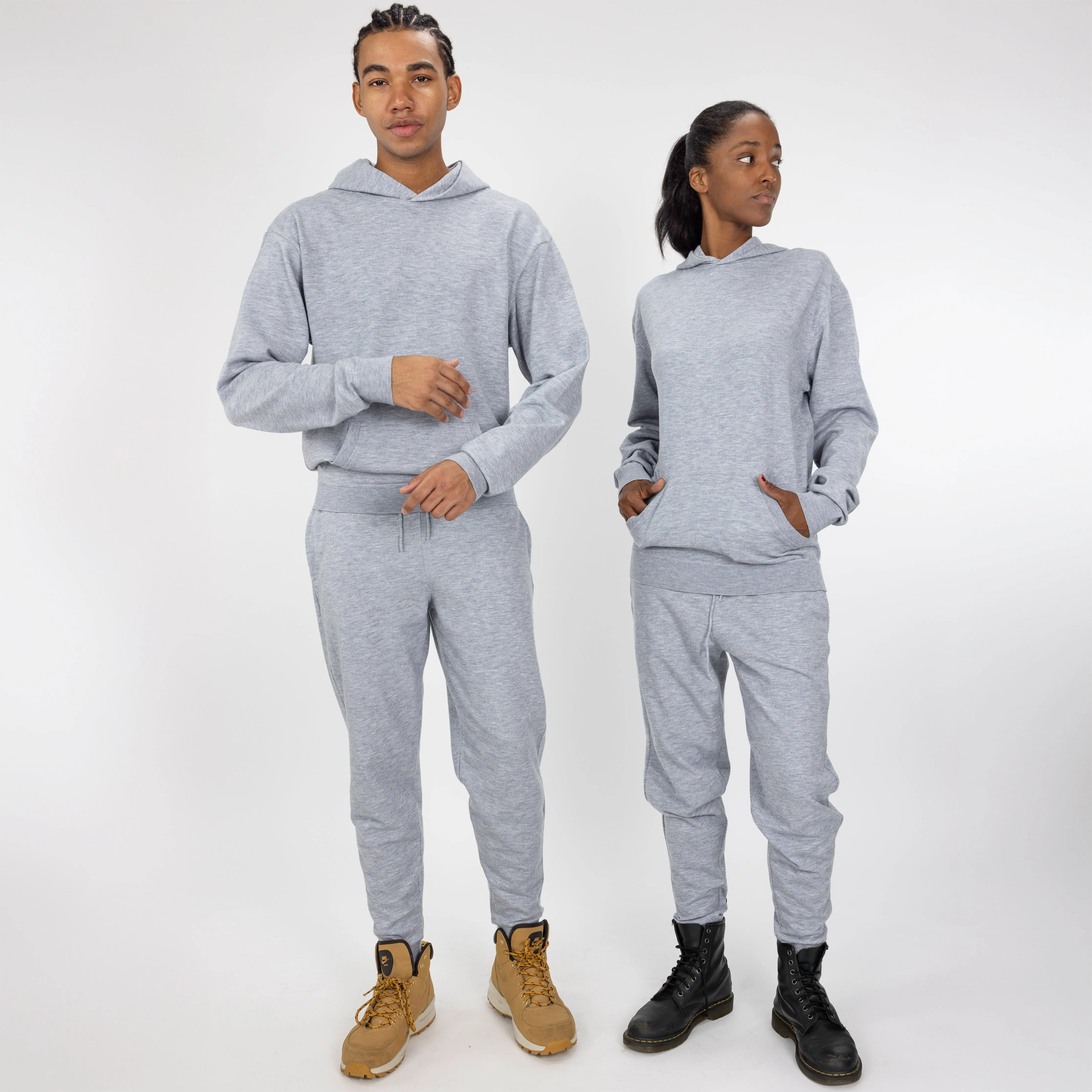 Sweater Knit Jogger - Heather Blue