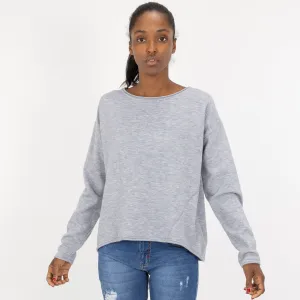 Sweater Knit Pullover - Heather Blue