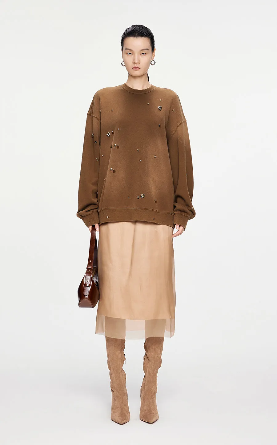 Sweatershirt / JNBY Oversized Cotton Sweatershirt