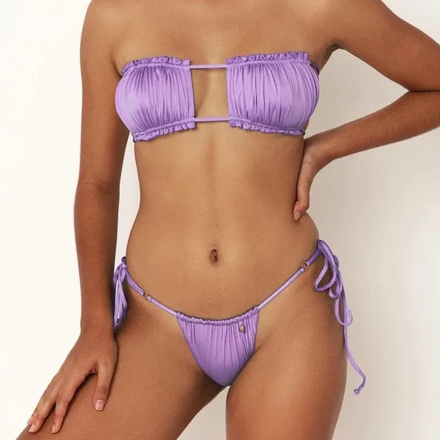 Swimsuit Bandeau Bathing Suit Push up Two-piece