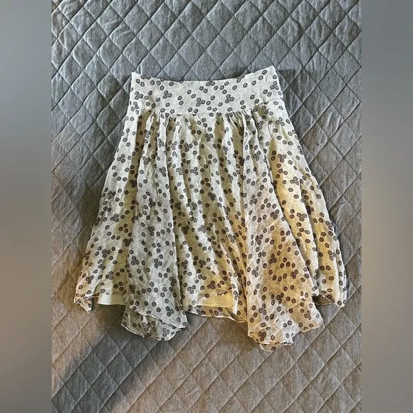 TED BAKER London Size 2 Cream Silk Flowy Midi Skirt Originally $260