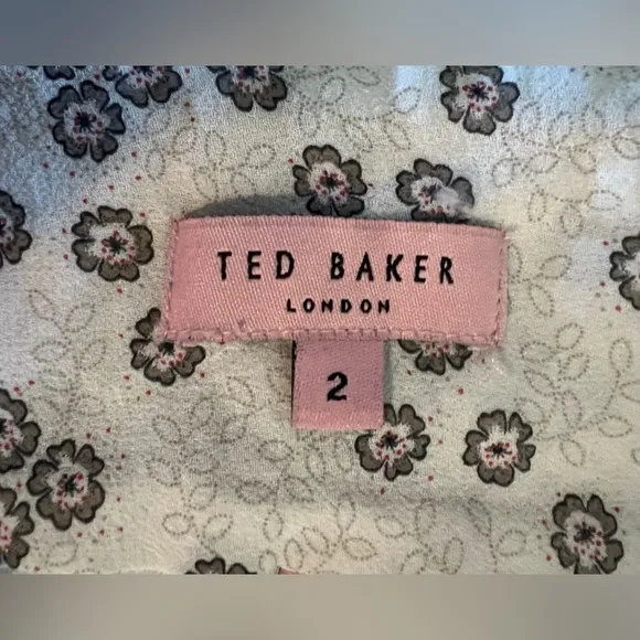 TED BAKER London Size 2 Cream Silk Flowy Midi Skirt Originally $260
