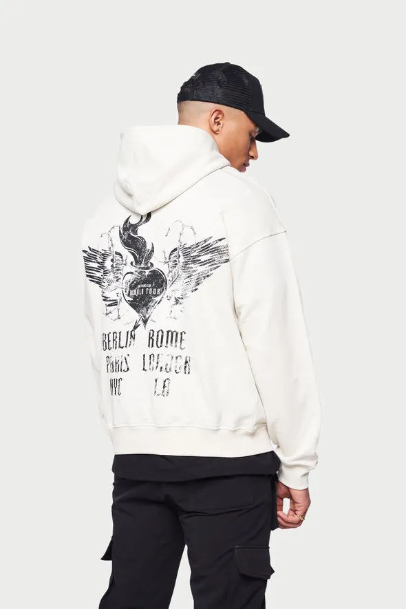 The Couture Club Flaming Heart World Tour Hood Off White