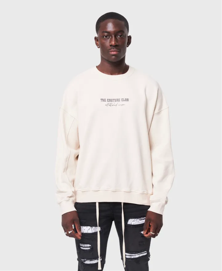 The Couture Club Script Sweatshirt Off White