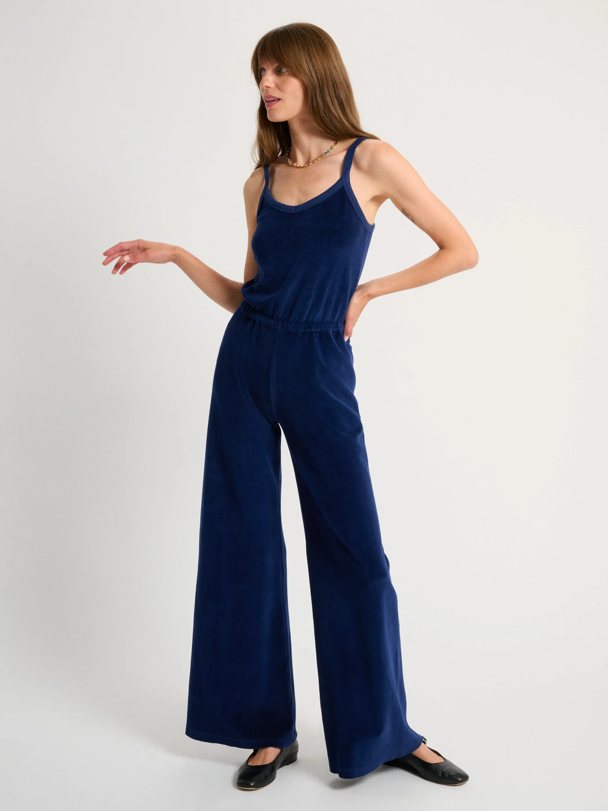The Elma Flare Jumpsuit in Velour