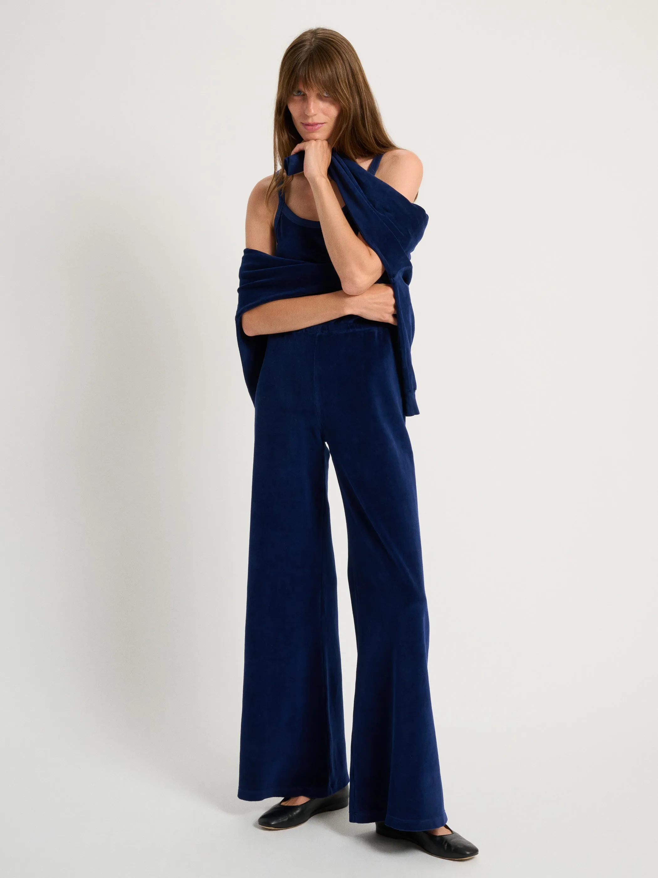 The Elma Flare Jumpsuit in Velour
