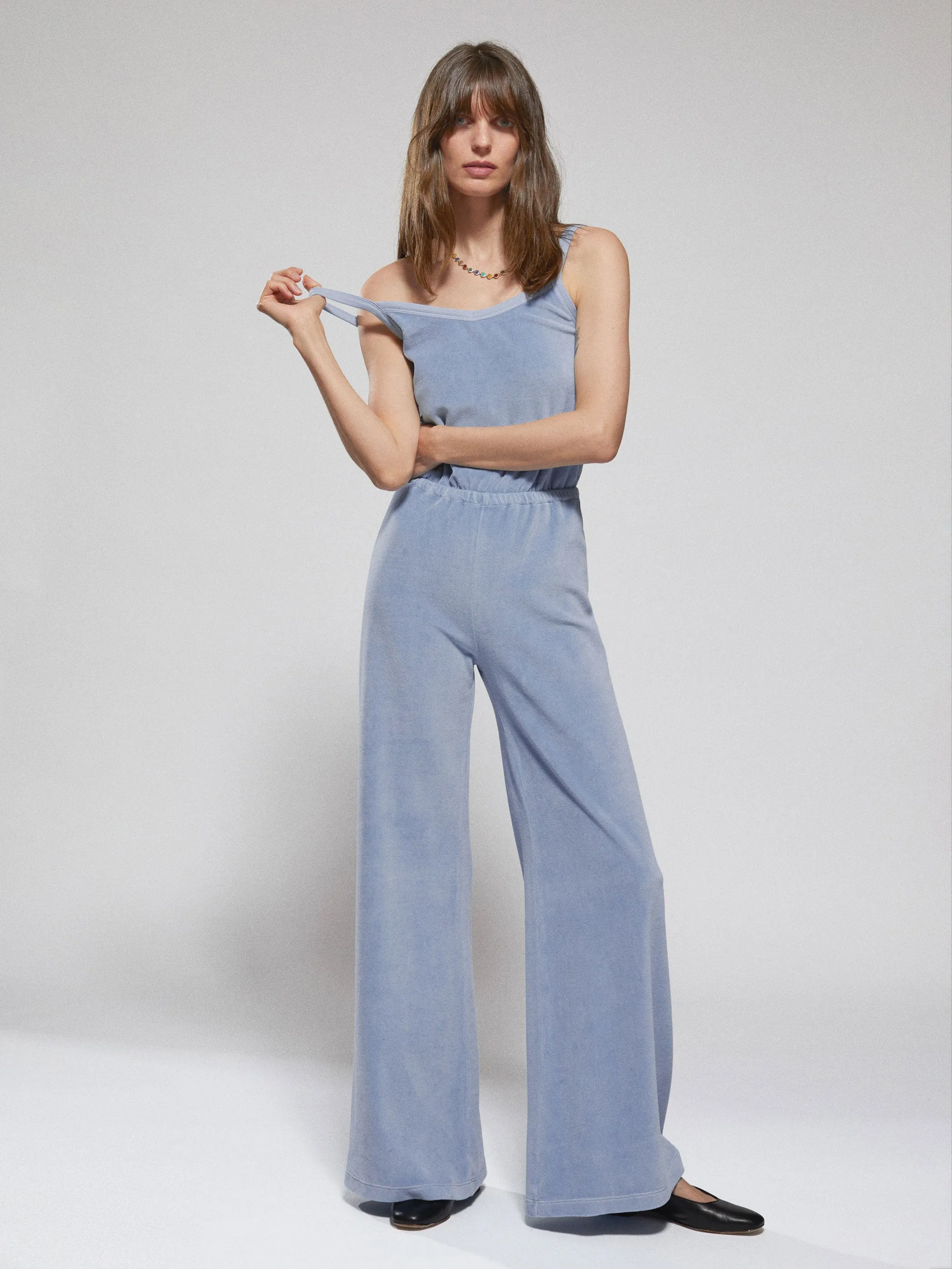 The Elma Flare Jumpsuit in Velour